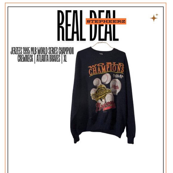 Jerzees 1995 MLB World Series Champion Crewneck | Atlanta Braves | XL - Picture 1 of 1
